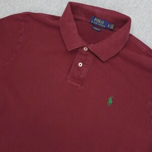 Polo Ralph Lauren Polo Shirt Mens XL Burgundy Classic Fit Green Pony Logo